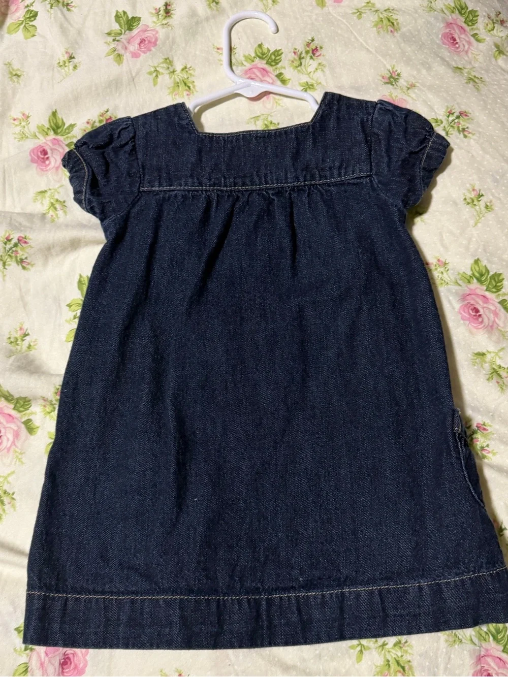 Carter's Denim Short-Sleeve Dress with Colorful Buttons - Blue